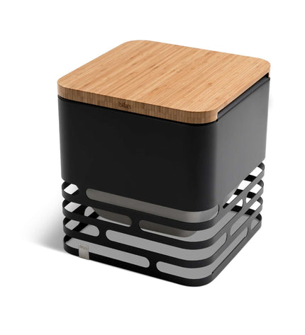 Cube Fire Basket Shelf Bamboo