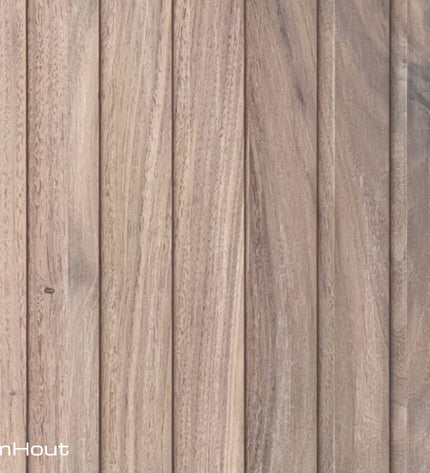Houten keukenfront blank noten latten