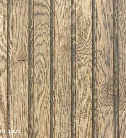 Houten keukenfront grijs eiken latten