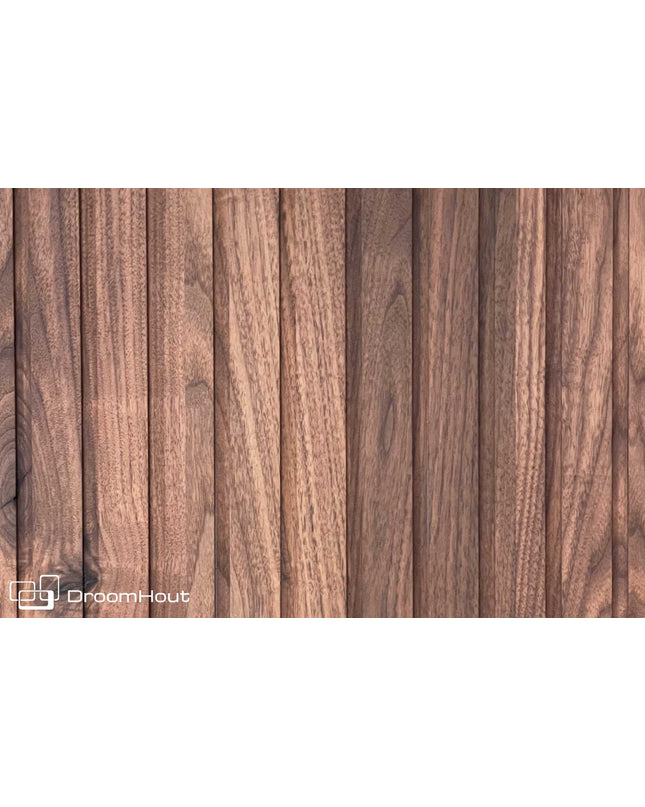 Houten keukenfront warm noten latten
