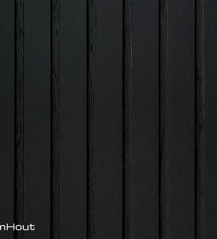 Houten keukenfront zwart eiken latten