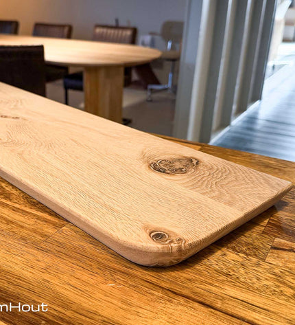 Houten wandplank  (facet rand, ronde hoek)