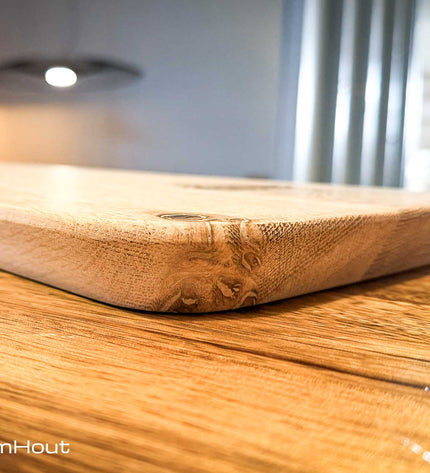 Houten wandplank  (facet rand, ronde hoek)