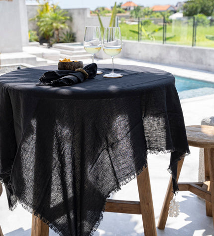The Linen Tablecloth - Black - 150x200