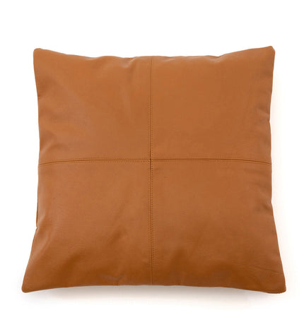 The Four Panel Leather Cushion Cover - Camel - 40x40