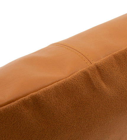The Four Panel Leather Cushion Cover - Camel - 40x40