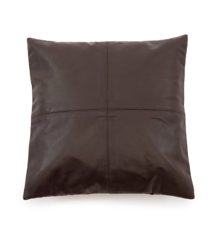 The Four Panel Leather Cushion Cover - Choco - 40x40