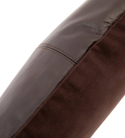 The Four Panel Leather Cushion Cover - Choco - 40x40