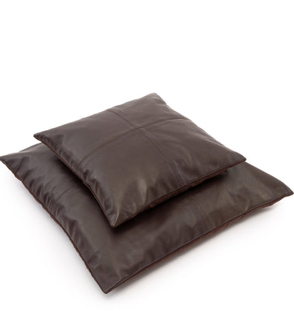 The Four Panel Leather Cushion Cover - Choco - 40x40