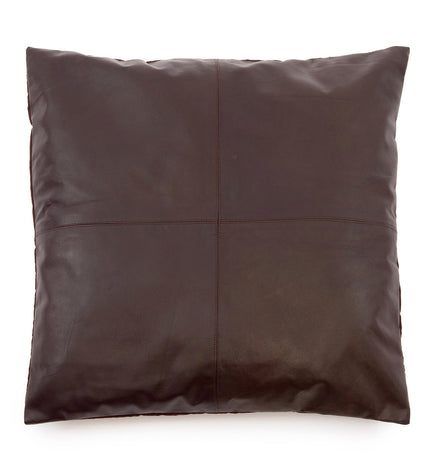 The Four Panel Leather Cushion Cover - Choco - 60x60