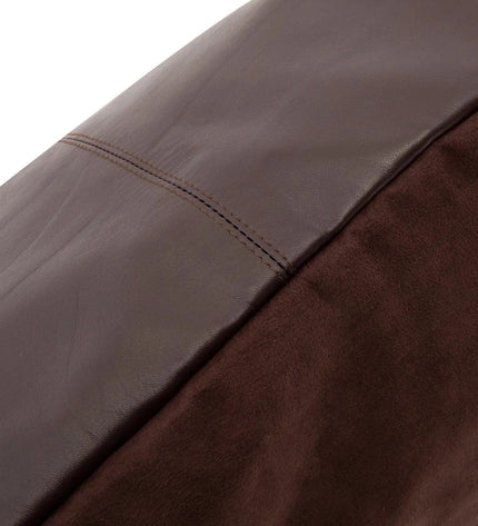 The Four Panel Leather Cushion Cover - Choco - 60x60