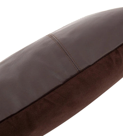 The Six Panel Leather Cushion Cover - Choco - 30x50