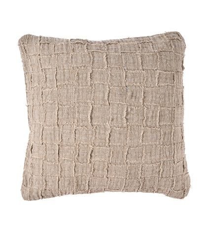 De linnen Damier kussenhoes - naturel