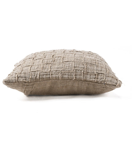 De linnen Damier kussenhoes - naturel
