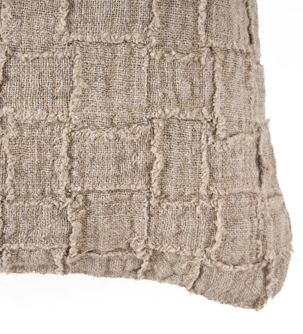 De linnen Damier kussenhoes - naturel