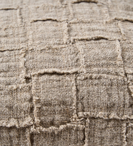 De linnen Damier kussenhoes - naturel