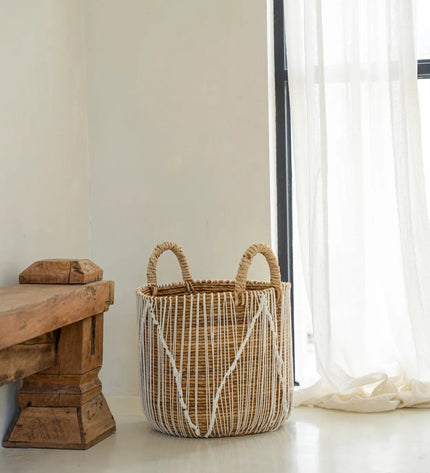 The Straight Stitched Macrame Basket - M