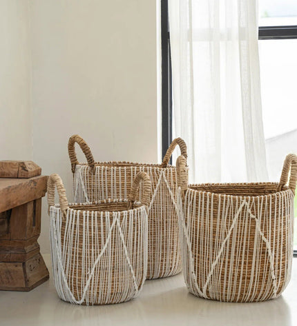 The Straight Stitched Macrame Basket - M