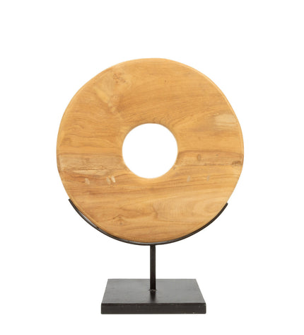 The Teak Disc on Stand - M
