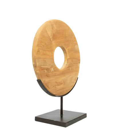 The Teak Disc on Stand - M