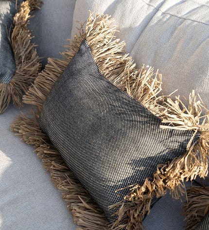 The Cotton Bonita Cushion Cover - Natural Black - 30x50