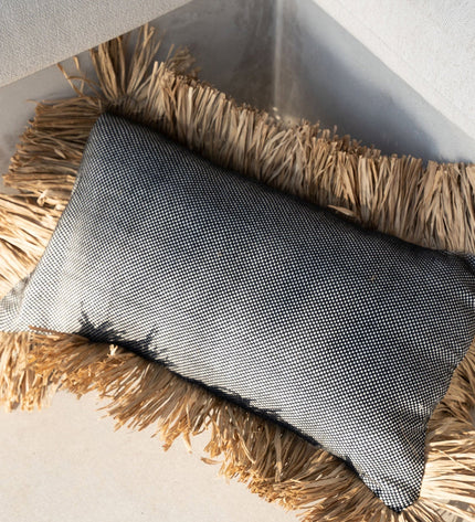 The Cotton Bonita Cushion Cover - Natural Black - 30x50