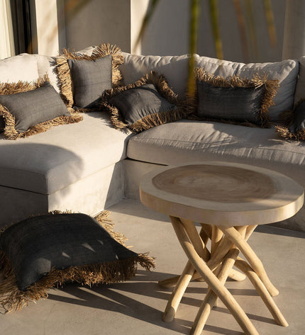 The Cotton Bonita Cushion Cover - Natural Black - 30x50