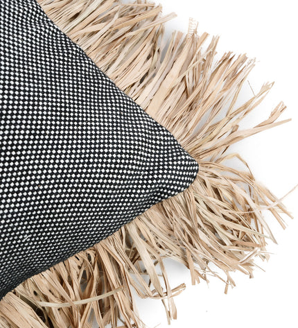 The Cotton Bonita Cushion Cover - Natural Black - 30x50