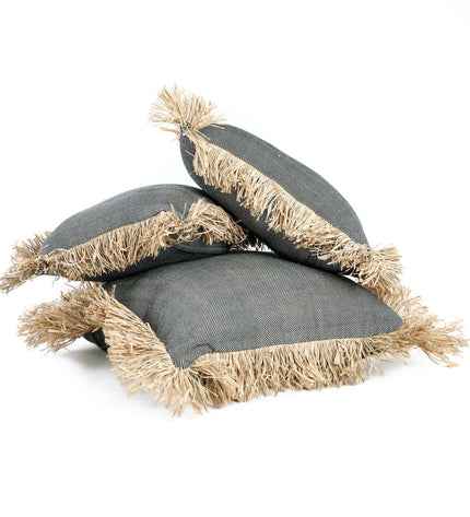 The Cotton Bonita Cushion Cover - Natural Black - 40x40