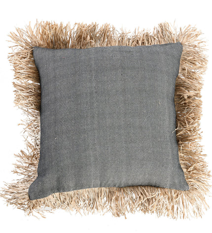 The Cotton Bonita Cushion Cover - Natural Black - 60x60