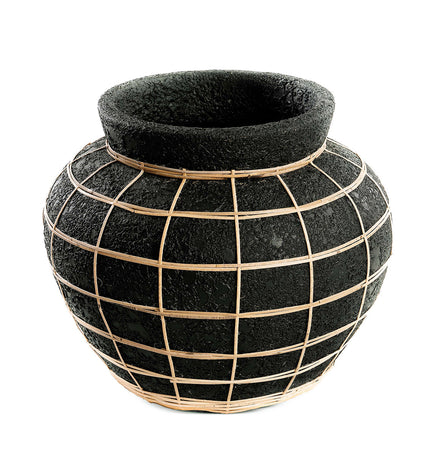 The Belly Vase - Black Natural - L
