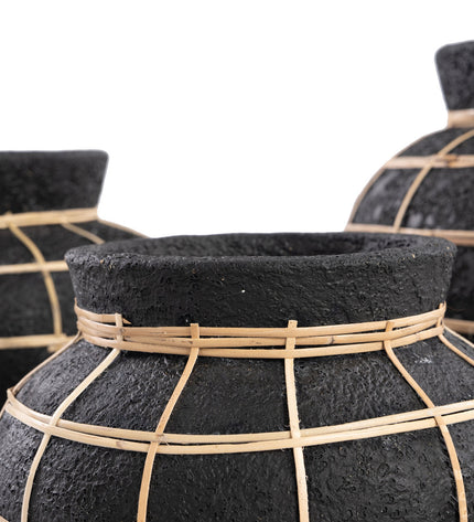 The Belly Vase - Black Natural - L