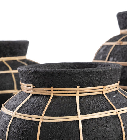 The Belly Vase - Black Natural - M