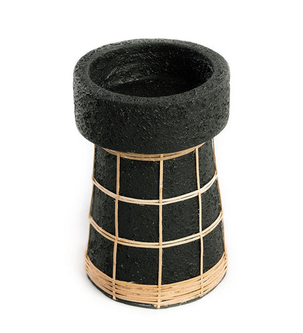 The Serene Candle Holder - Black Natural - L