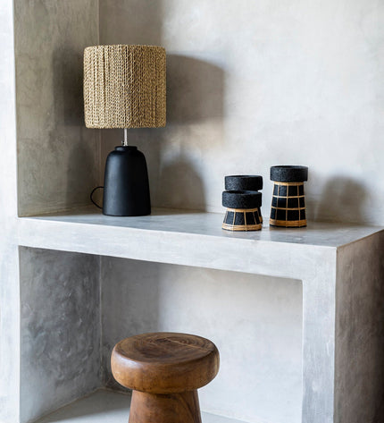 The Serene Candle Holder - Black Natural - L
