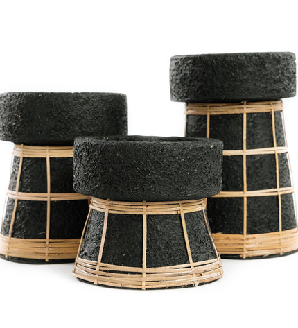 The Serene Candle Holder - Black Natural - M
