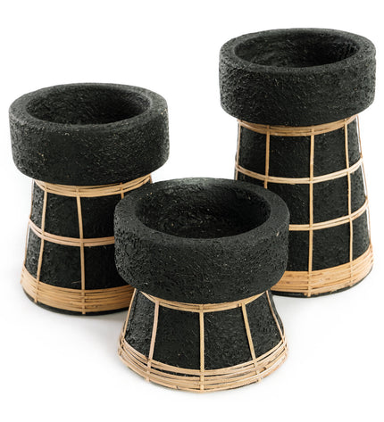 The Serene Candle Holder - Black Natural - S
