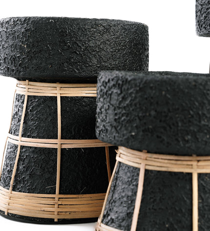 The Serene Candle Holder - Black Natural - S