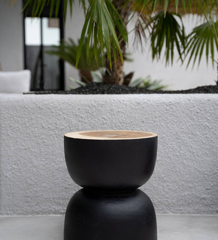 Le tabouret Karbun - Noir Naturel