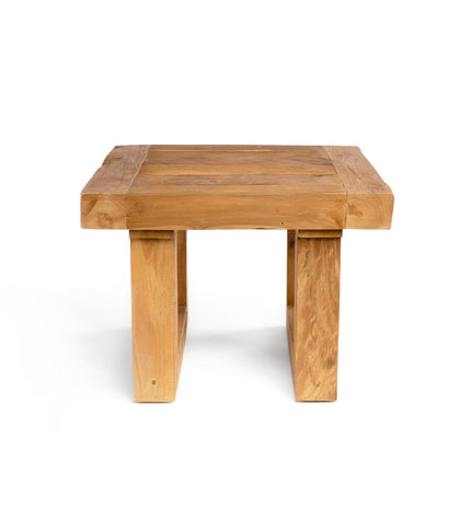 De bijzettafel van gerecycled teakhout - naturel
