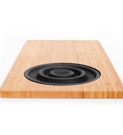 JOCCA - 1633N - Bamboo cutting board with strainer - black