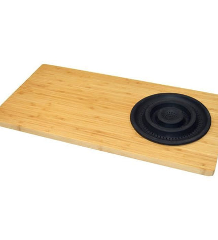 JOCCA - 1633N - Bamboo cutting board with strainer - black