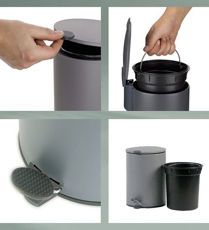 Mats trash can with pedal 12 liters