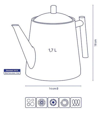 Ancona Teapot 1.7 liter