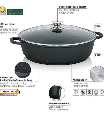 Layer Roasting Pan with Lid 7 liters