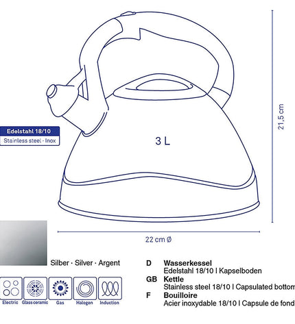 Varus Whistling Kettle 3 liters