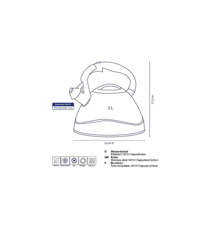 Varus Whistling Kettle 3 liters