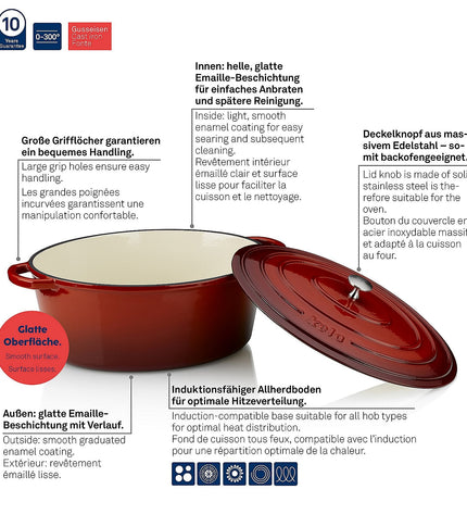 Warm Casserole Dish with Lid 9.5 liters