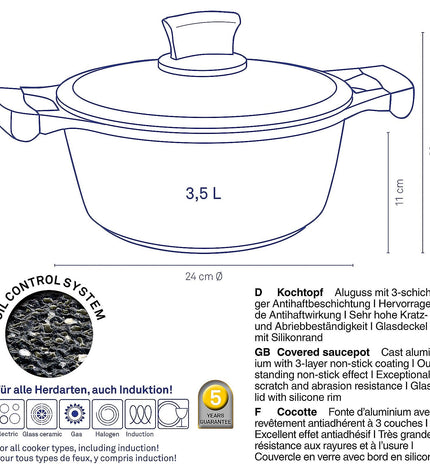 Stella Nova Saucepan with Lid 3.5 liters