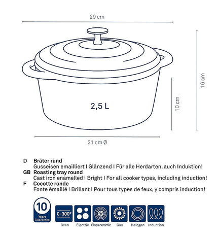 "Calido Saucepan with Lid 2.5 liters"